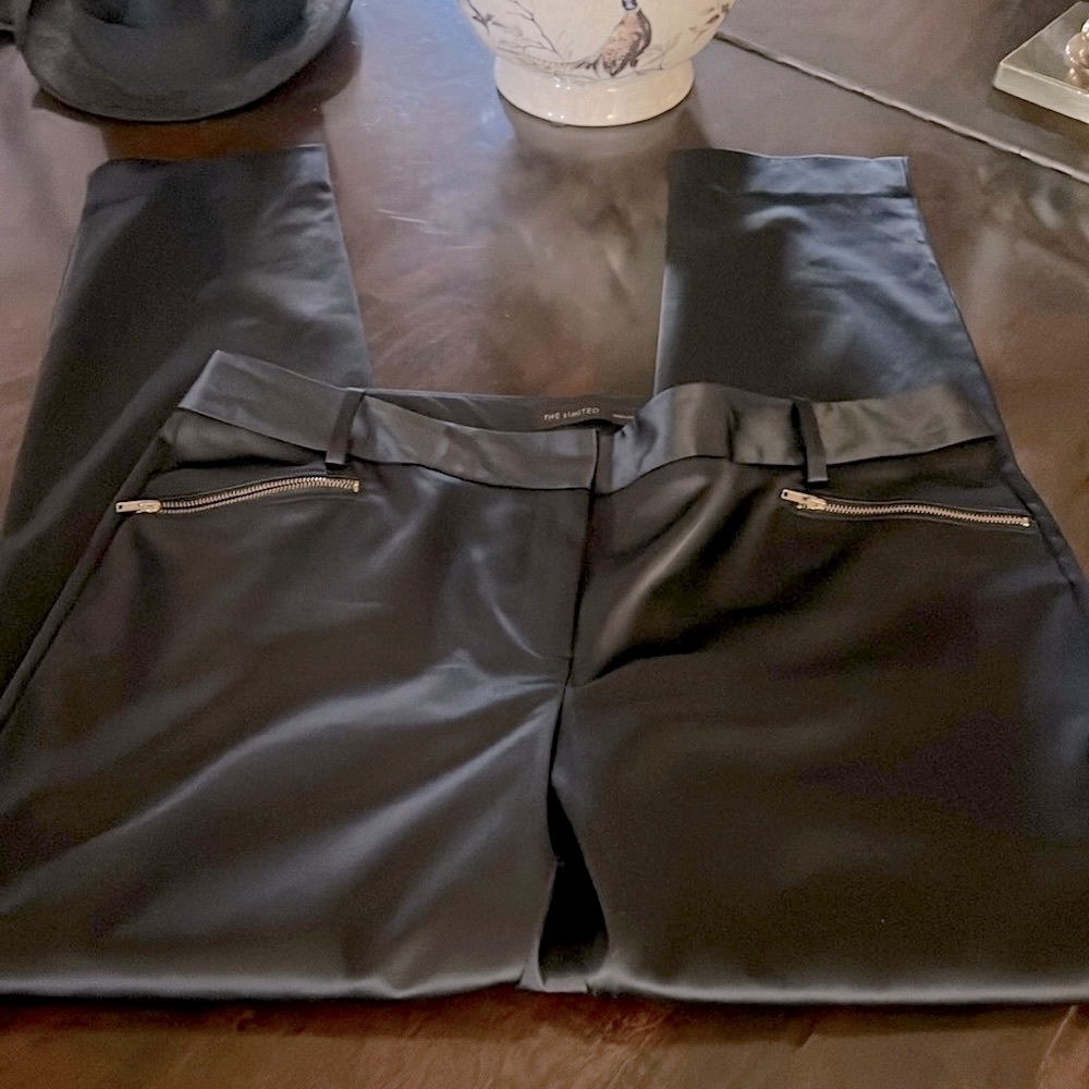 The Limited, Black Satin Slim Leg, Size 12